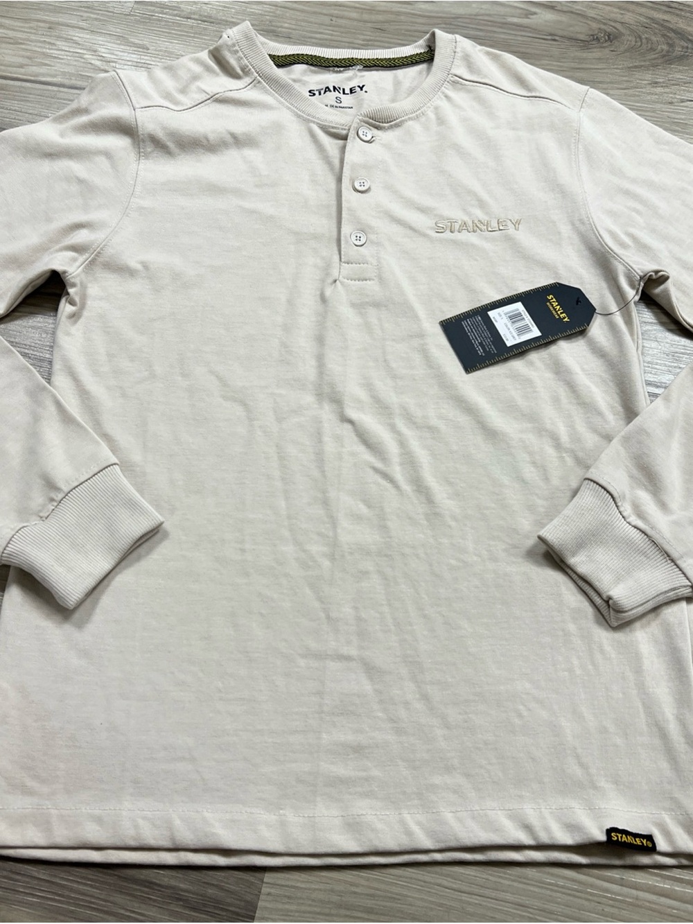 Stanley Workwear Cotton Blend Henley Long Sleeve Shirt Ice Gray Men’s Small NWT